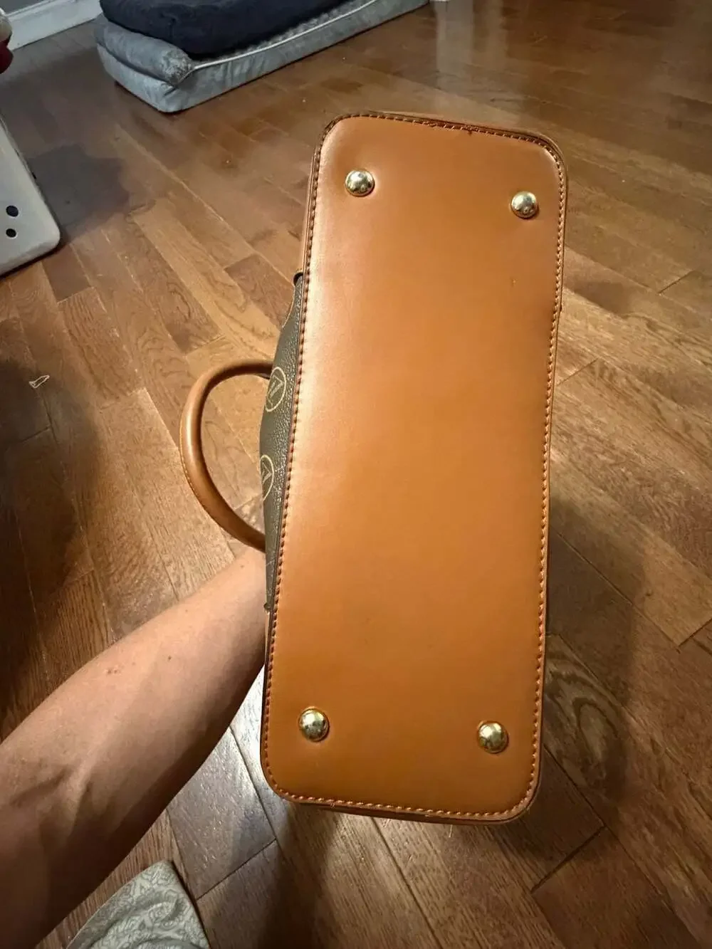 Adrienne Vittadini Brown and Tan Clam Case Crossbody Bag